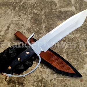17&quot; Handmade D2 Steel Hunting Bowie Knife with Micarta Handle Birthday Anniversary Wedding Personalized Gift For Him made in USA AK-24