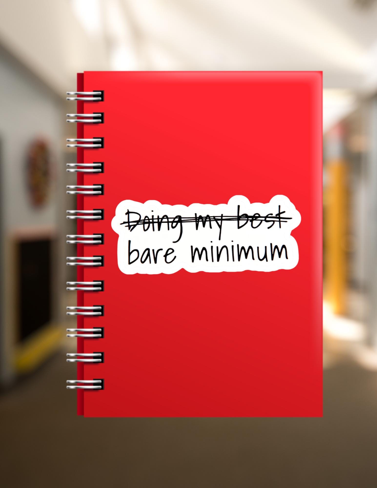 Bare Minimum Meme Sticker - Funny Laptop Decal - Etsy