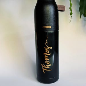 Elegant insulated bottle, thermos bottle, drinking cup personalized with name great gift for men / women / birthday
