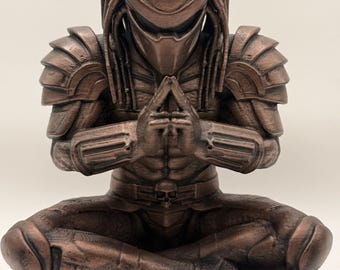 Predator Meditating 3D Print Model PLA Unique Exclusive Original Design