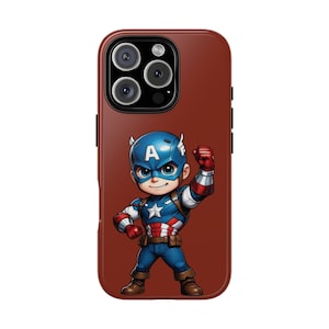 Superhero Tough Cases for iPhone, Samsung, Pixel - Captain America Design, Comic Book Lovers Gift, Geek Phone Accessories, Protective Cover,