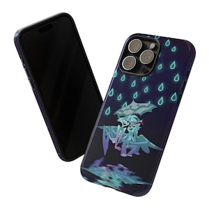 Hazbin Hotel Tough Case for iPhone 16, 15, 14, 13, 12, 11 Pro Max and Samsung S24, S23, S22, S21 Ultra Plus - Stylish Rainy Day Design with