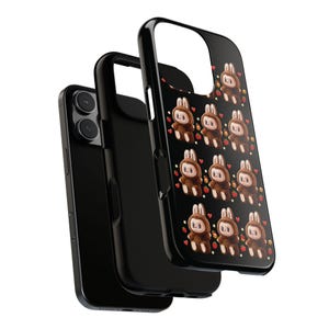 Funda para teléfono con diseño de conejito, Labubu, resistente, accesorios de conejito kawaii, regalos para amantes de los animales, regalos de Pascua, tecnología adorable