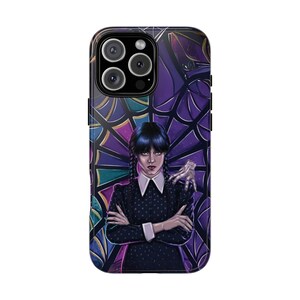 Tough Cases - Custodia per telefono Wednesday per iPhone, Samsung, Pixel, custodia protettiva, resistente, regalo unico