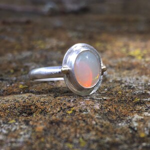 Natural Austalian Opal 18k Gold and Sterling Silver Ring