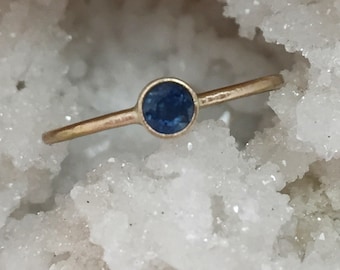 Blue Sapphire and 14k Gold Engagement Ring, Alternative Engagement