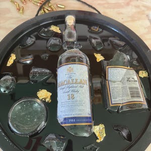 Broken bottle epoxy art