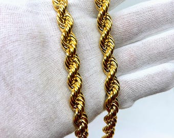 10Kイエローゴールドロープチェーンネックレス（全サイズ） - Etsy 日本