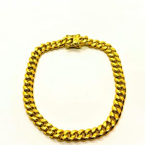 10k Real Gold Hollow Cuban bracelet 7mm wide