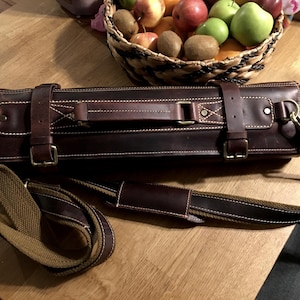 Leather Chef Knife Roll Bag for Chef’s Leather Knife bag Storage Tool Roll Kit Personalized Gift for Chef, Gift for Her for Kitchen