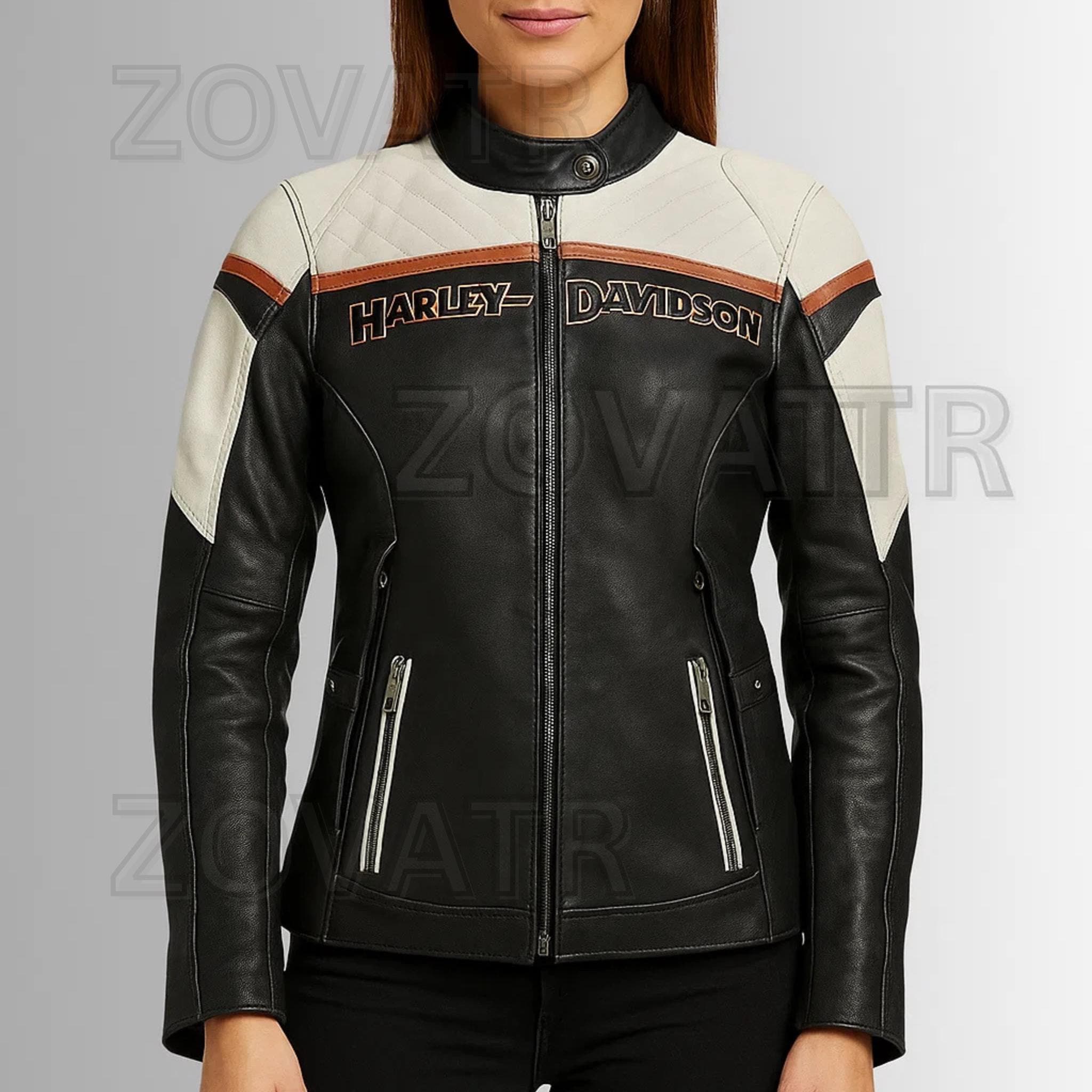 Motorrad Lederjacke Motorradjacke Damen Leder Harley Davidson
