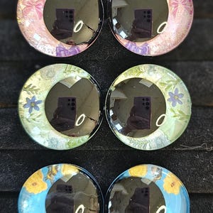 Floral Hand-Painted Safety Eyes for Amigurumi, Choose 3 Pairs, 25mm-40mm