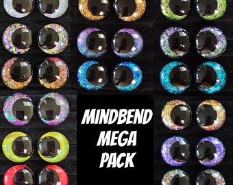 Mindbend Mega Set 15 Pares de Ojos de Seguridad con Purpurina que Cambian de Color para Amigurumi