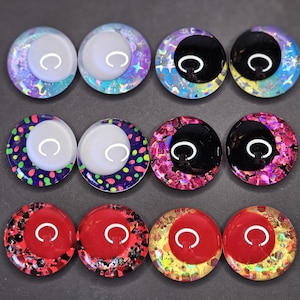 Hand-Painted Glitter Safety Eyes: Amigurumi Doll Eyes (18mm-35mm)