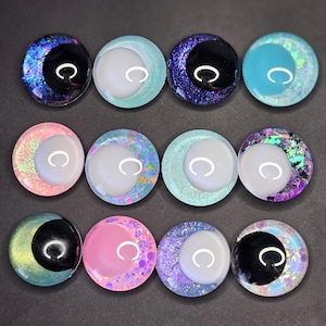 Hand-Painted Glitter Safety Eyes for Amigurumi: Bestsellers Set (25-30mm)