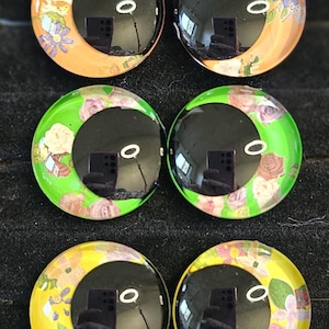 Floral Hand-Painted Safety Eyes for Amigurumi, Choose 3 Pairs, 25mm-40mm