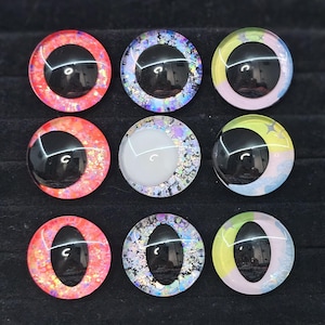 Mamagraycrochet Series, Glitter Safety Eyes for Amigurumi, Choose 3 Pairs, 18mm-40mm