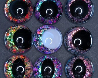 Olhos de segurança com glitter que mudam de cor para amigurumi: Monte seu próprio pacote com 3 unidades
