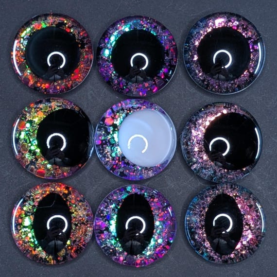 Color Shift Glitter Safety Eyes for Amigurumi: Build Your Own 3 Pack