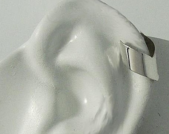 Sterling Silver MINI Cuff Earring, Helix Cartilage Earring, Upper Ear Silver Smooth Chevron Hoop Earring MC2SSSMP
