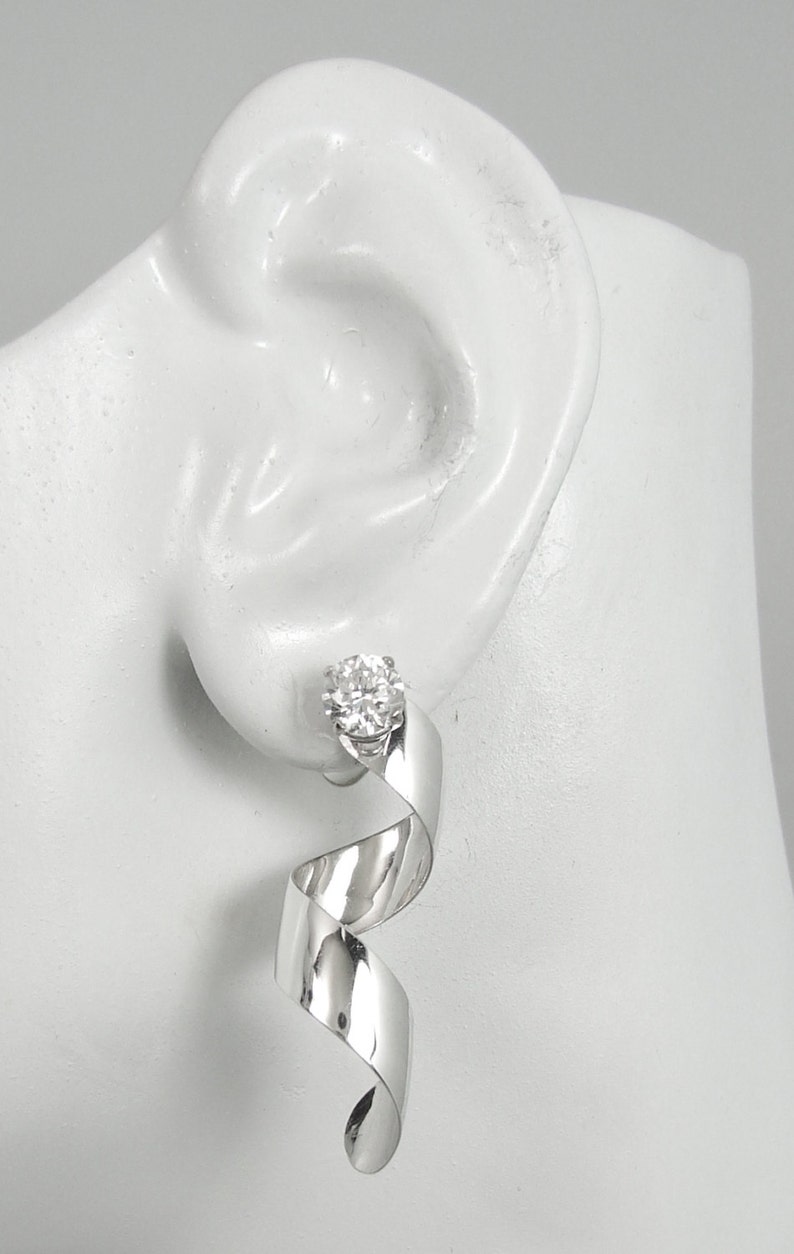 Earring Jackets for Studs Diamond Jackets Silver Post Etsy