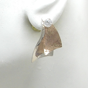 Earring Jackets, Jackets for Studs, Jackets for Diamonds, Sail Sterling Silver Gold Filled Two Tone 3-D Jackets, JDGFSSSAILSMHMH25X13