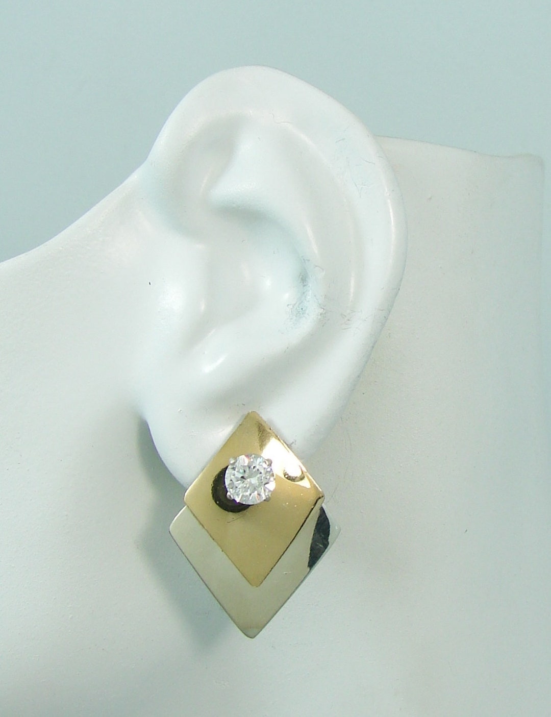 Earring Jackets Sterling Silver & Gold Filled Two Tone Smooth Etsy