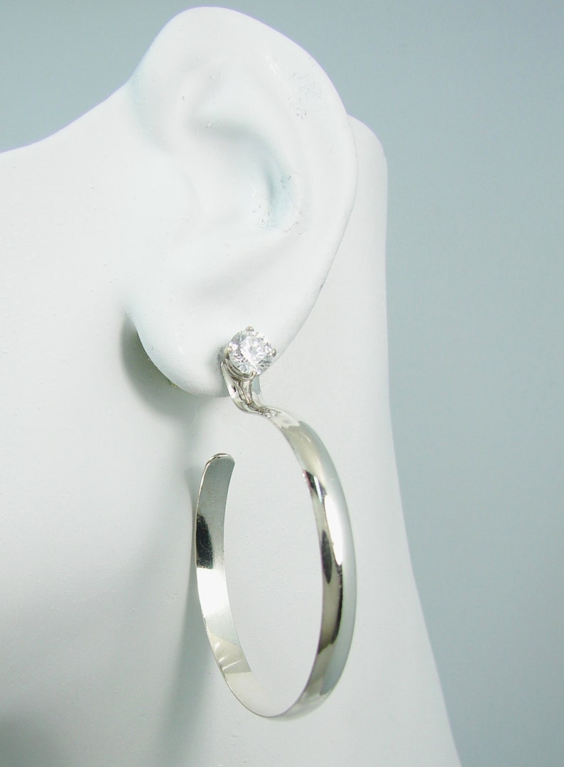 EARRING JACKETS Sterling Silver Hoop Drop Jacket for Studs Etsy
