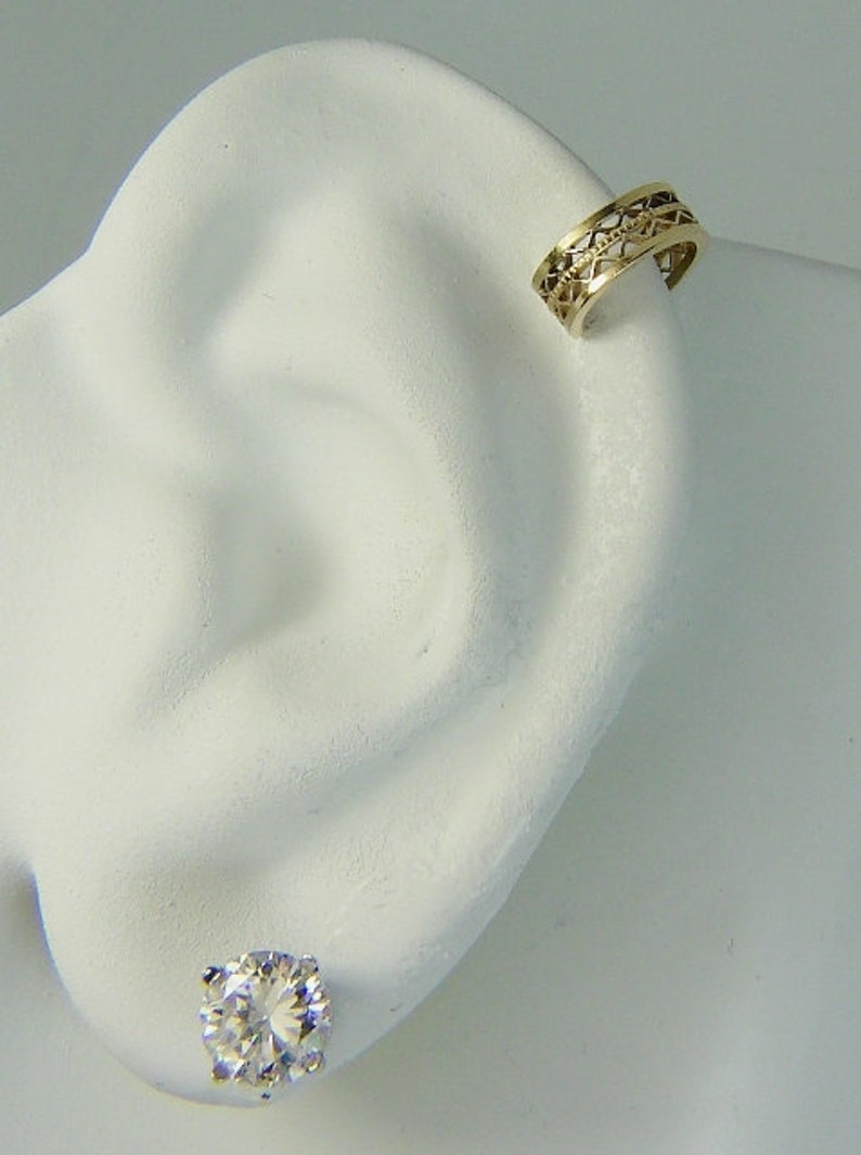 Helix Earring Cartilage Piercing Ear Cuff Gold Hex Upper | Etsy