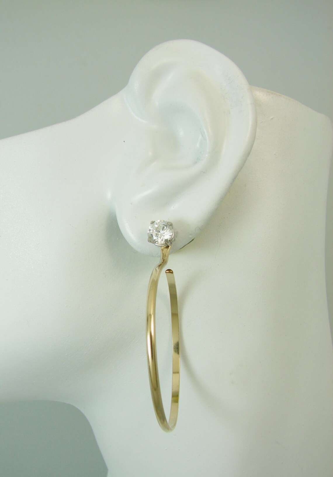 Earring Jackets for Studs Large Dangle Hoop Gold Earring Etsy