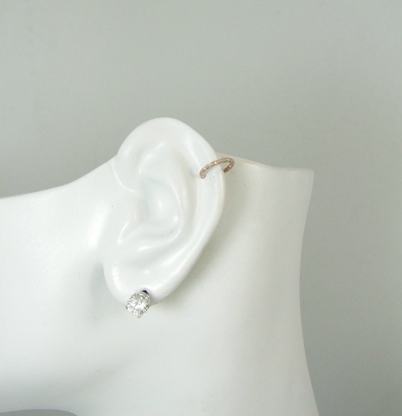 MINI Ear Cuff Cartilage Faceted Fake Helix Earring No Piercing Hoop Simple Earcuff Non-pierced Upper Ear Gold Filled Thin MCFACETEDGF