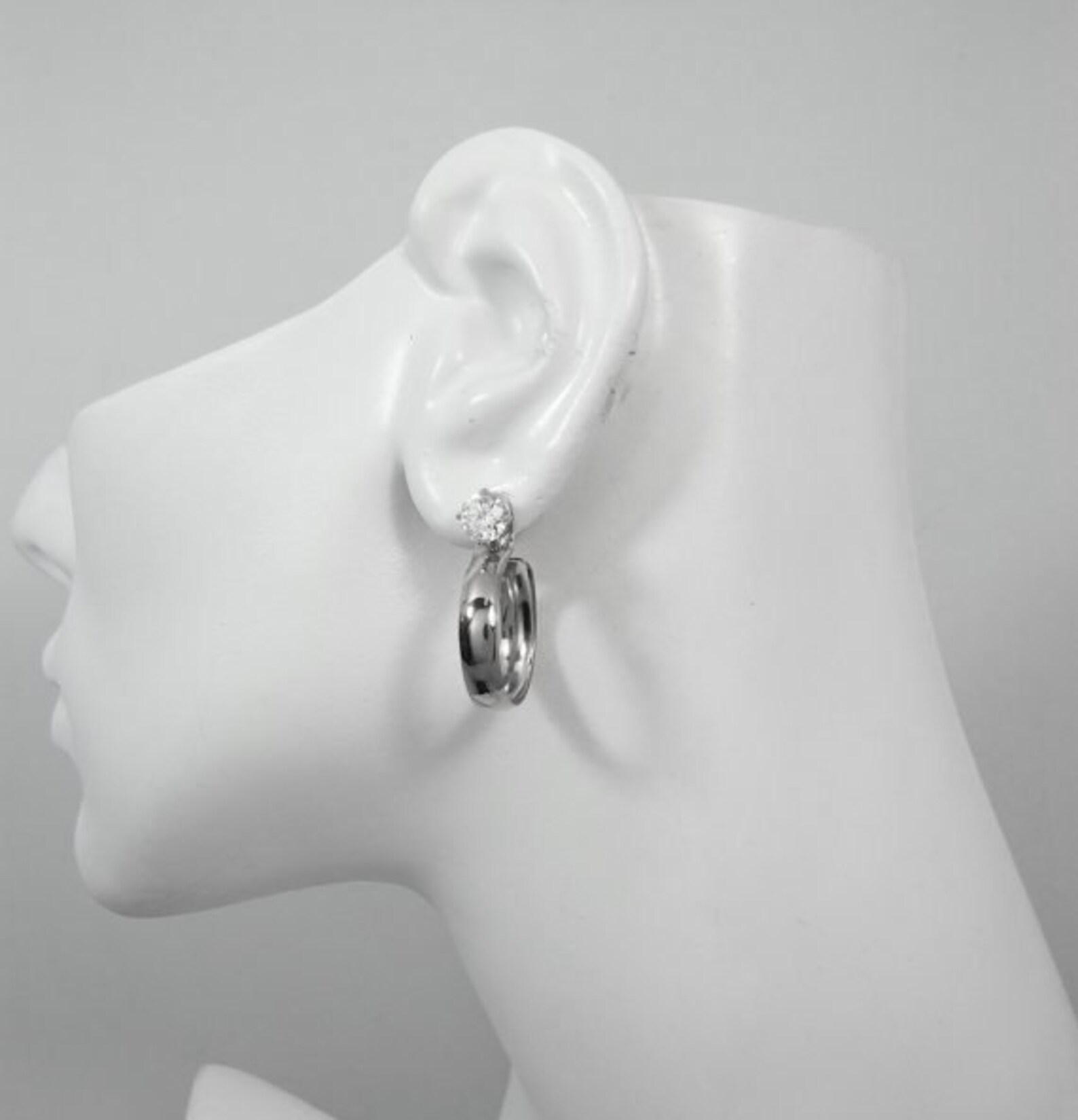 EARRING JACKETS Sterling Silver Medium Dangle Hoop Jackets Etsy