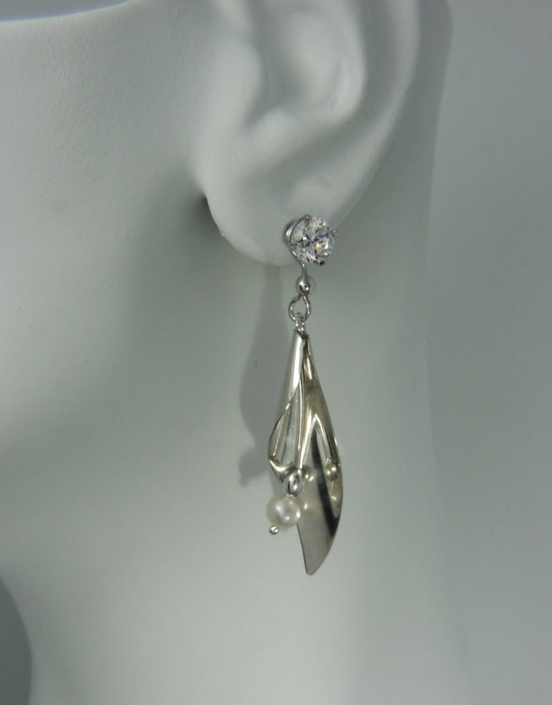 EARRING JACKETS for Studs Sterling Silver Dangling Calla Lily Etsy