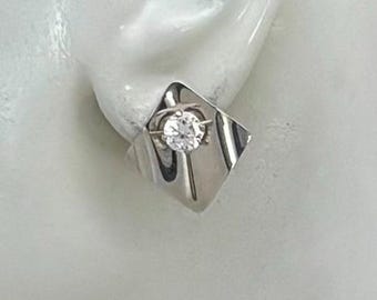 25% OFF SALE***Earring Jackets for Studs, 14K Solid White Gold Gemstone Ear Jackets, Jackets for Diamonds, Wave Diamond Smooth JD14KWWASM