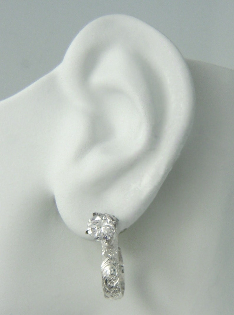 EARRING JACKETS Sterling Silver Mini Floral Hoops Jackets Etsy