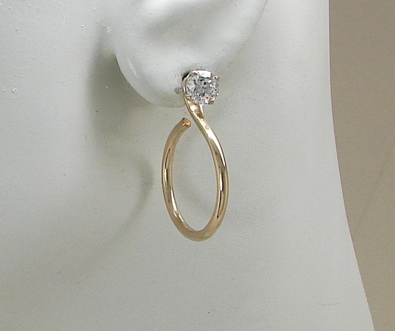Earring Jackets 14K Gold Filled Jackets for Diamonds, Ear Jackets,…