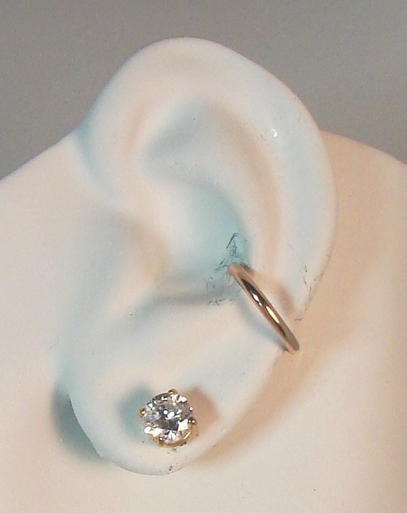 Conch Pierced Gauge Cartilage Earring Pink Rose Gold Conch Etsy