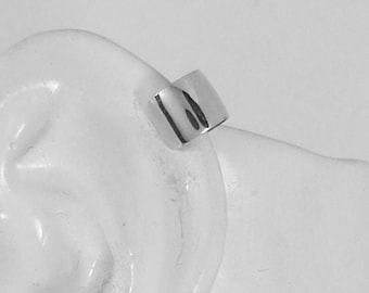 HELIX Piercing Hoop Earring 14K White Gold Pierced Cartilage Earring Gauge POST Body Jewelry Upper Ear Piercing Smooth MC14KW6MDOMESMP