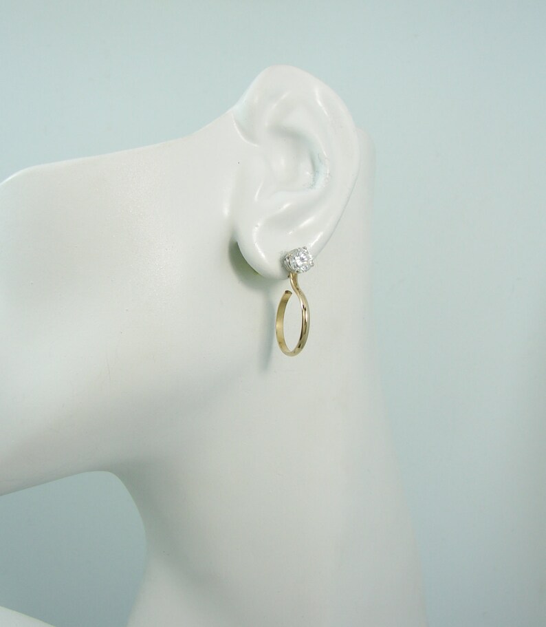 Earring Jackets for Studs 14K Gold Small Hoop Dangle Jackets Etsy