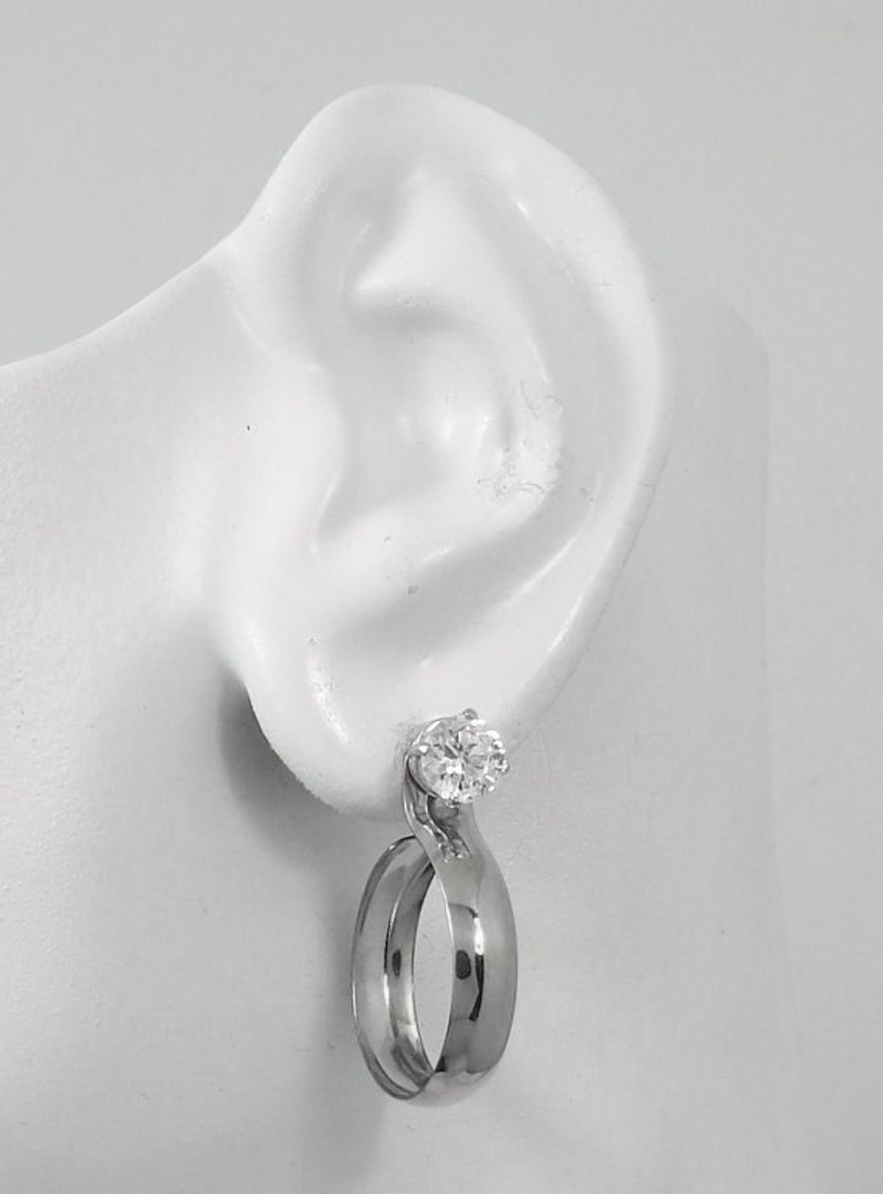 EARRING JACKETS Sterling Silver Medium Dangle Hoop Jackets Etsy