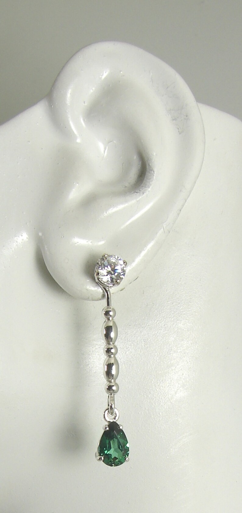 Earring JACKETS for Studs Diamond Jackets Ear Jacket Silver Etsy