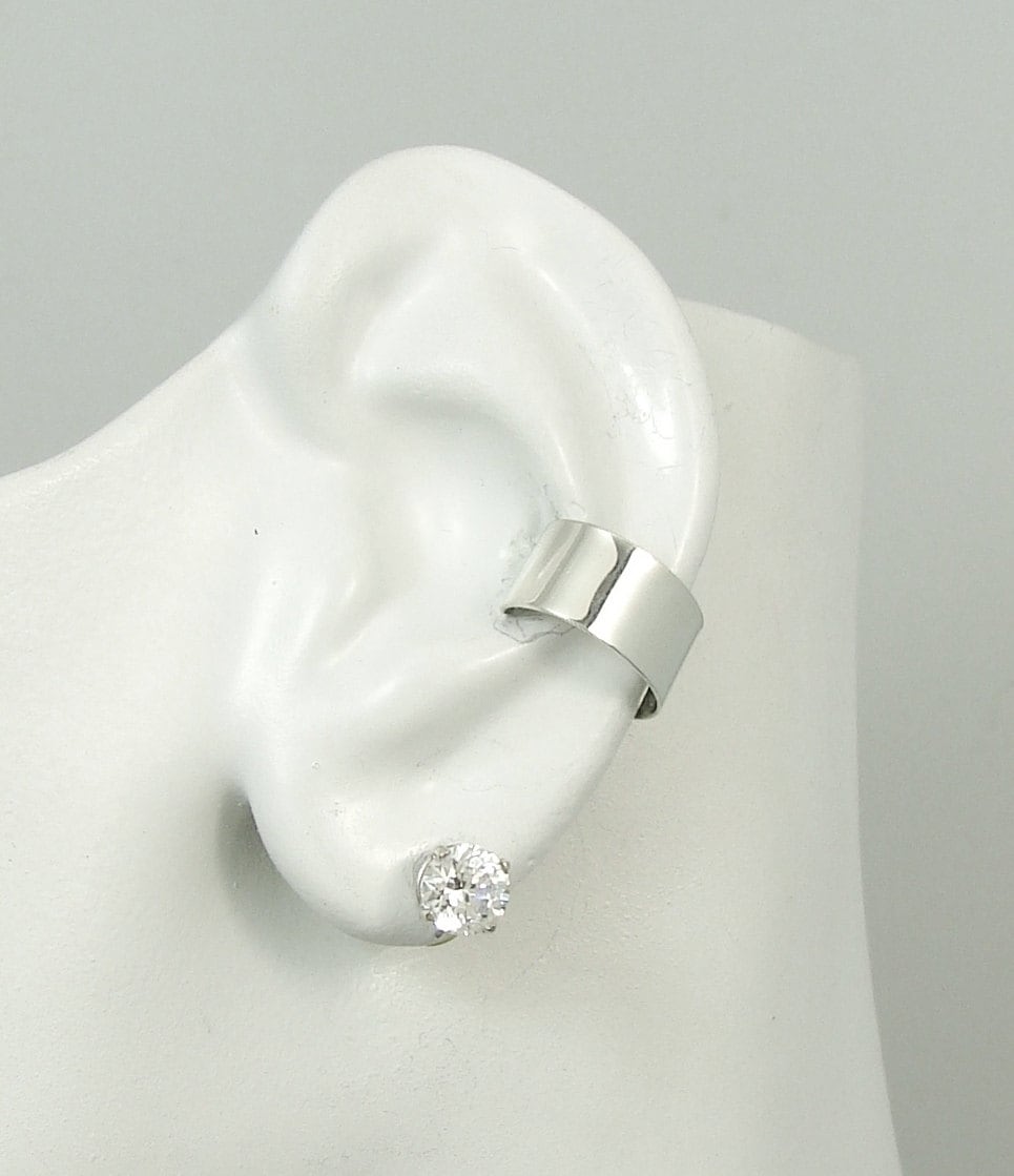 14K White Gold Ear Cuff Ear Band Nonpierced Cartilage Wrap Etsy