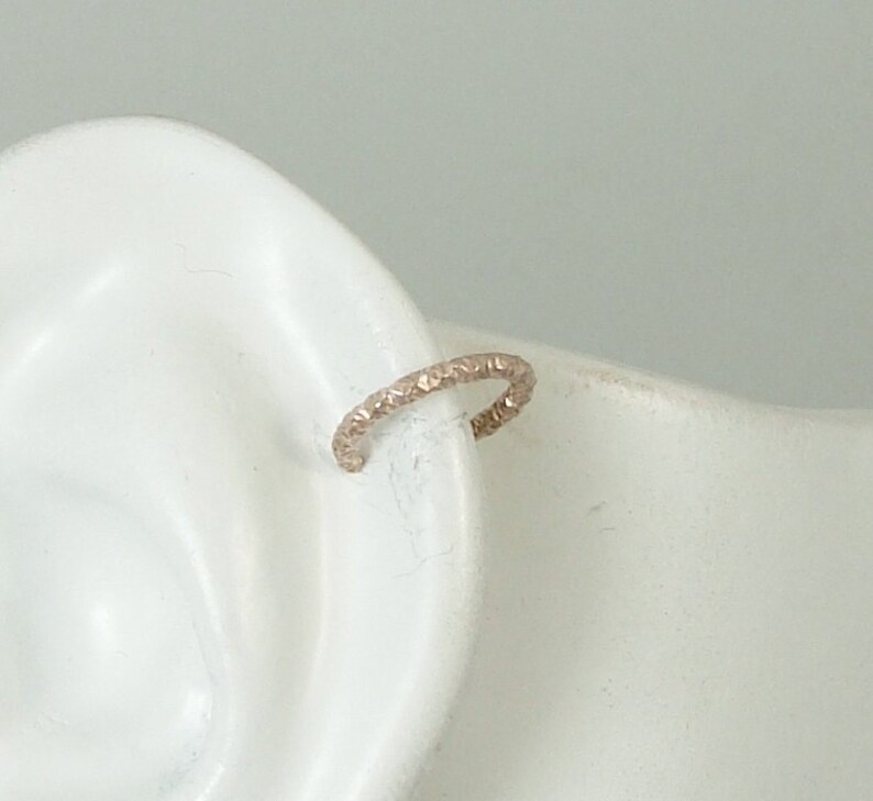 MINI Ear Cuff Cartilage Faceted Fake Helix Earring No Piercing Hoop Simple Earcuff Non-pierced Upper Ear Gold Filled Thin MCFACETEDGF