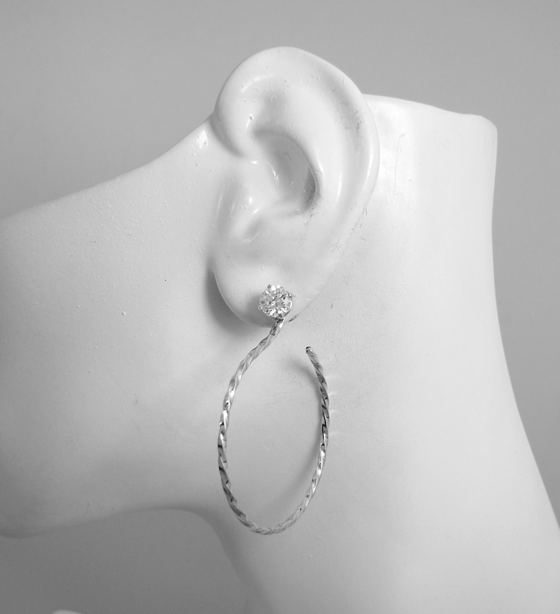 EARRING JACKETS Sterling Silver Hoop Dangle Stud Jackets Etsy