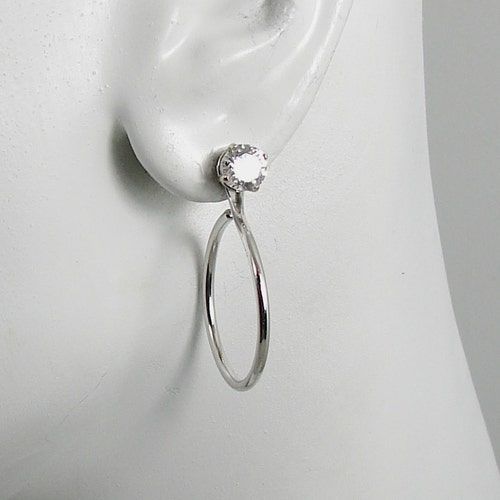 Earring Jackets Triple Dangle Sterling Silver Gemstone Etsy