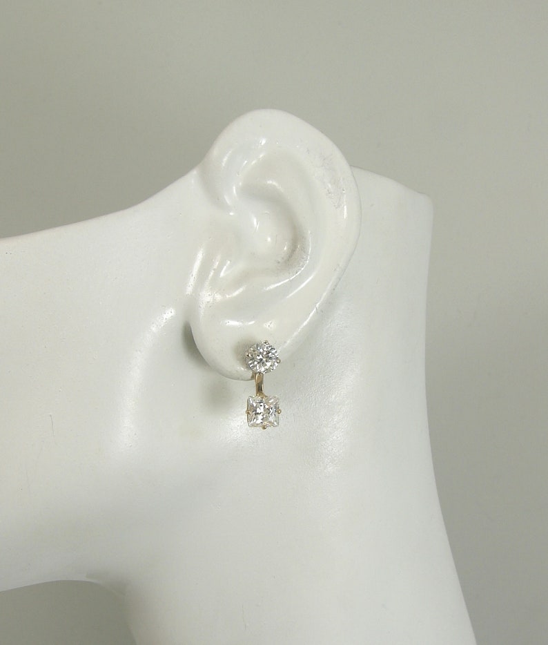 EARRING JACKETS for Studs 14k Gold Dangle Drop Ear Jacket Etsy