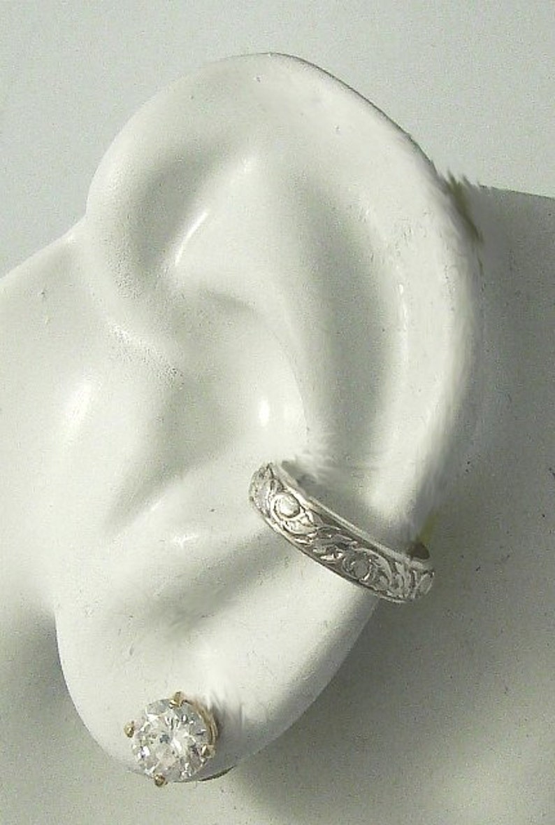 Mandala sterling silver earcuff