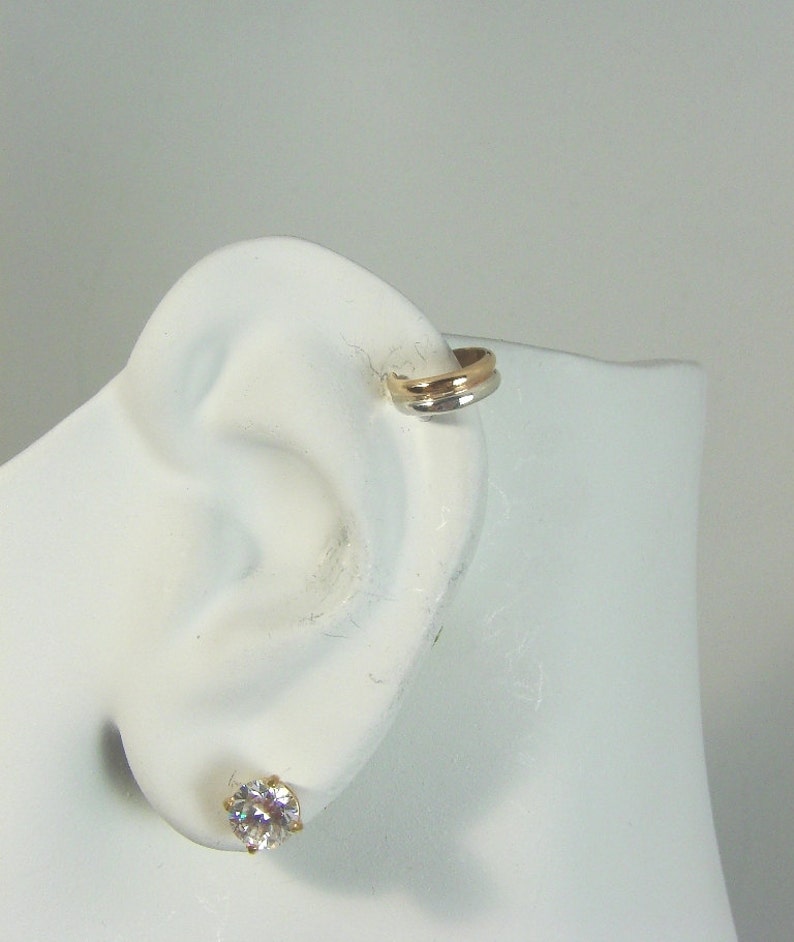 Two Tone Mini Ear Cuff Cartilage Clip Nonpierced No Piercing Etsy