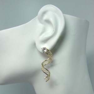 EARRING JACKETS 14K Gold Filled Spiral Filigree Design Jackets for Studs, Dangle Jackets for Diamonds Light Post Earring Jackets JSGFG237X12