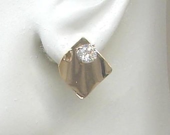 Earring Jackets for Studs, 14K Gold Filled Diamond Wave Smooth, Jackets for Diamonds, Jackets for Studs, Drop Ear Jackets JDGFWAVESM20X20